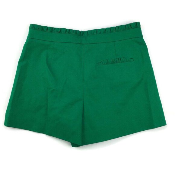J.Crew Green Ruffle High Rise Shorts Pockets - Picture 2 of 3